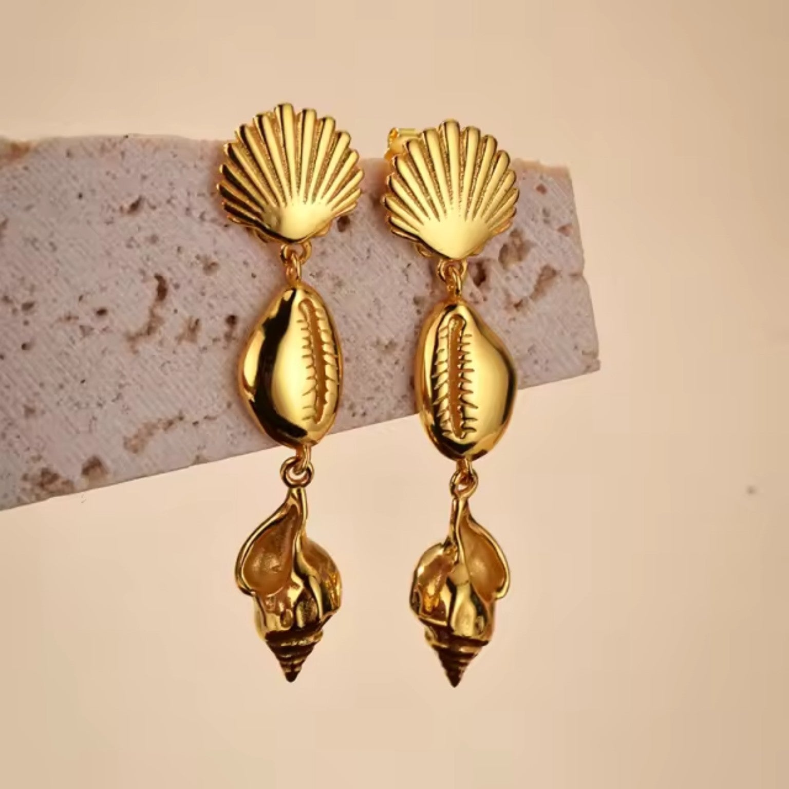 Ocean Muse Shell Drop "Earrings"