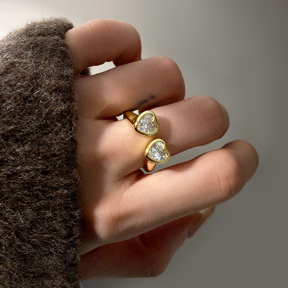 Twin Heart Ring