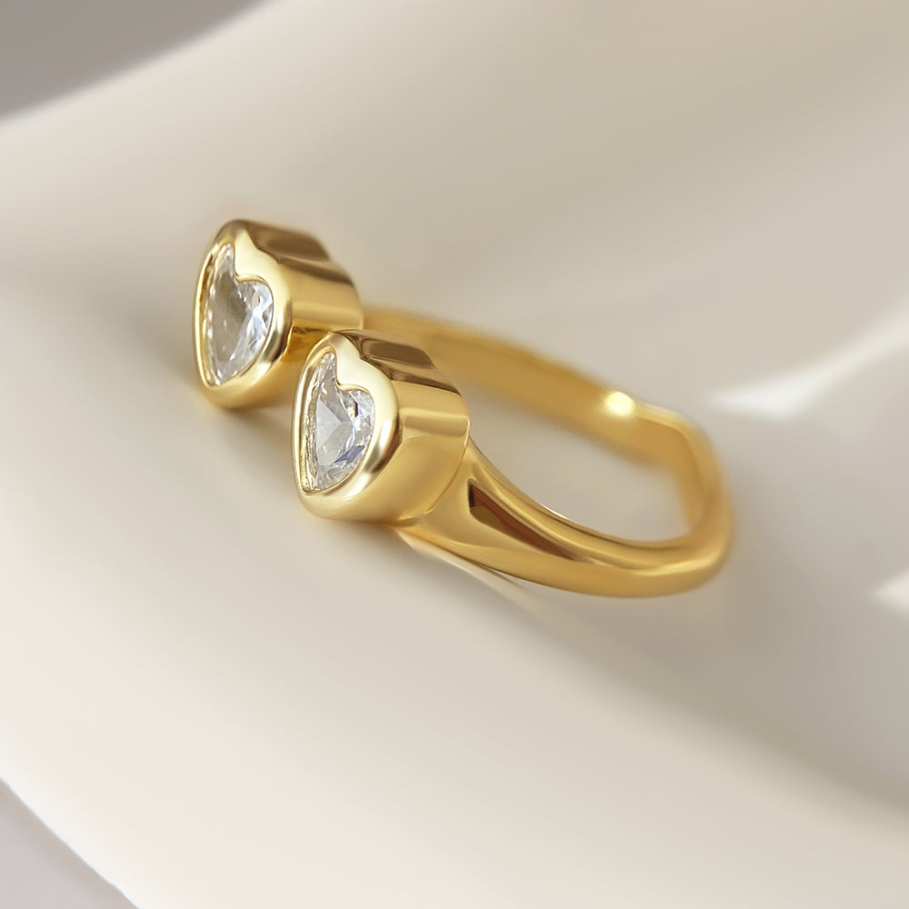 Twin Heart Ring