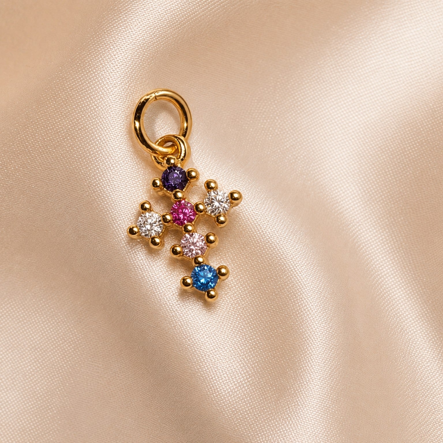 "Allara Rainbow Cross" Necklace and Bracelet Charm