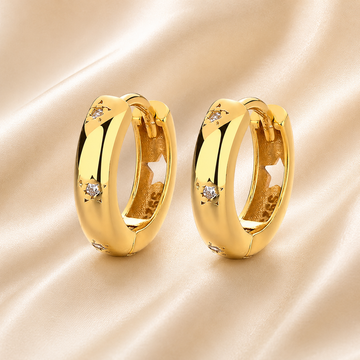 Celestial Star Huggie Hoops