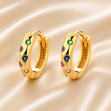 Rainbow Luxe Huggie Hoops