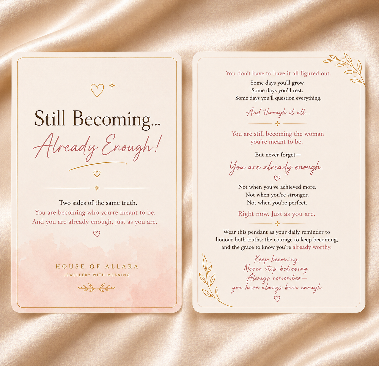 Still Becoming • Already Enough Pendant & Chain