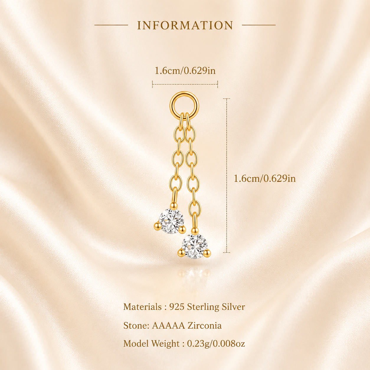 Duo Drop Earring Charm