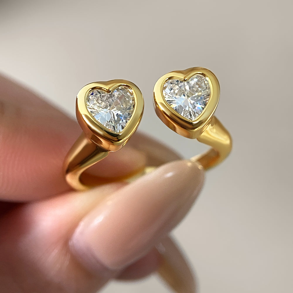 Twin Heart Ring