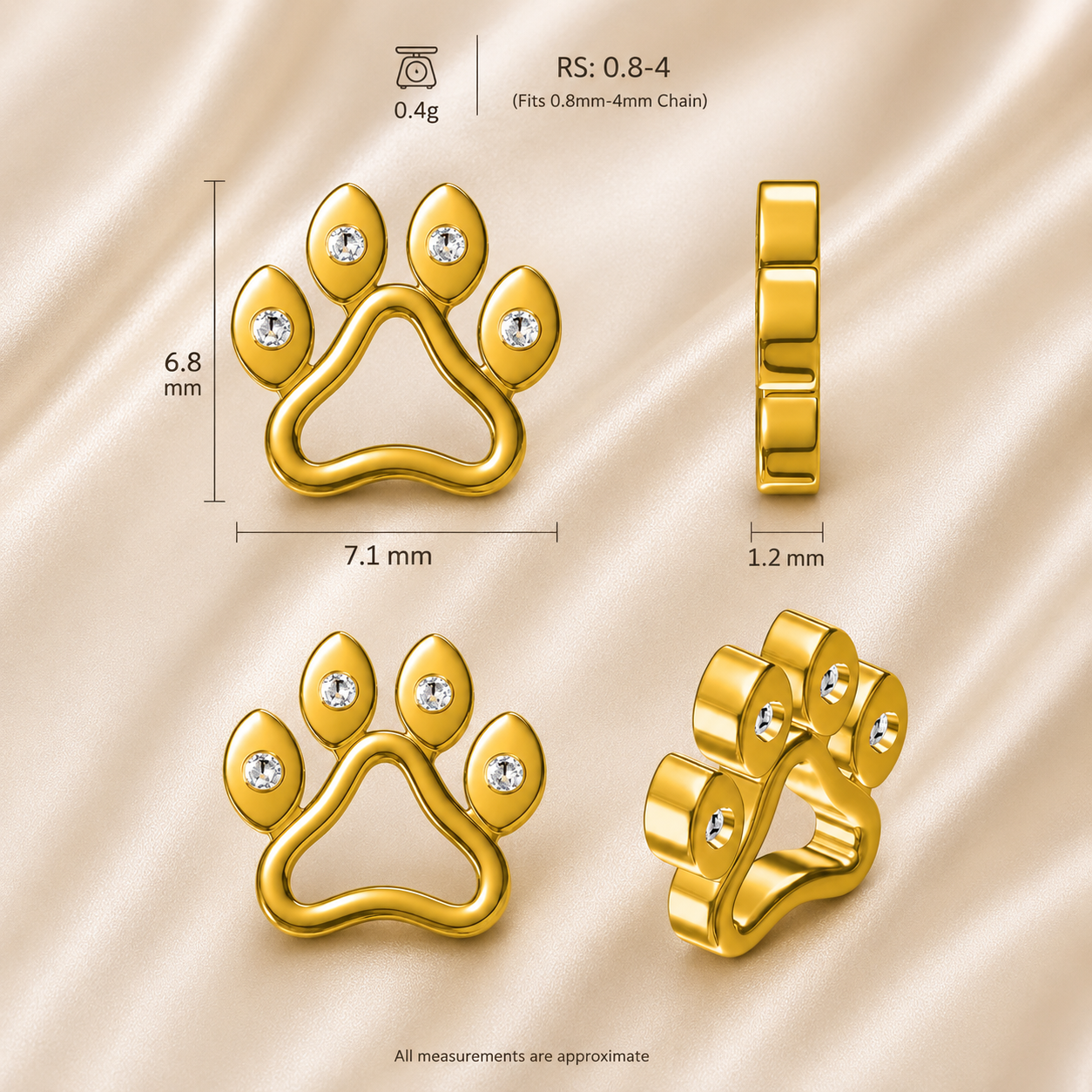 Paw Print Locket Charm