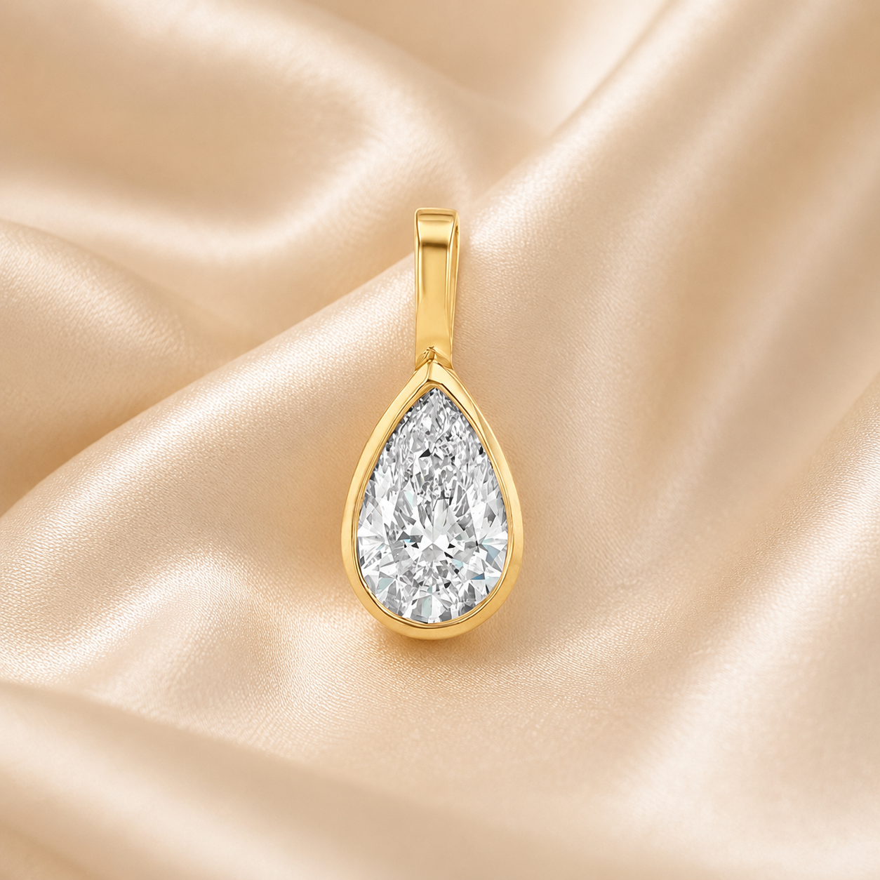 Teardrop Cubic Zirconia pendant & chain