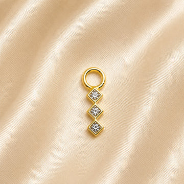 "Triple Zirconia" Earring Charm